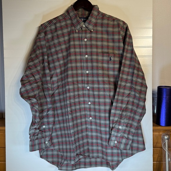 Ralph Lauren Mens XL Long Sleeve Plaid Thick Cotton Button Down Shirt - Picture 1 of 6
